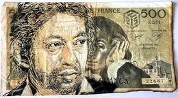 Painting, Gainsbourg sur billet de 500 F (K211), C215