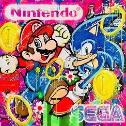 Painting, Sonic & Mario Best Friends, Hok