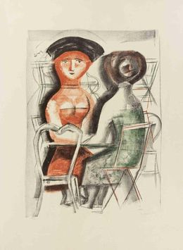 Print, Female Conversation, Massimo Campigli