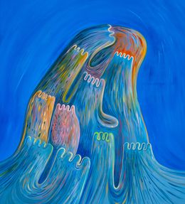 Painting, These ghosts! - blue oil on canvas, Bruno Marrapodi