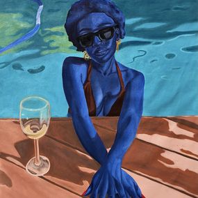 Painting, Summer is Back - 21st Century, Contemporary, Figurative Portrait, Women Chilling, Jason Langa