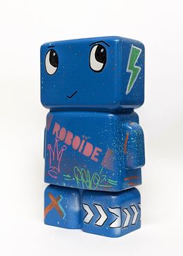 Sculpture, Mini Roboïde bleu, PRAB'Z