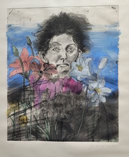 Print, Nancy outside in July VI, Jim Dine