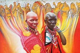 Painting, Maasai people, Hristo Gaberov