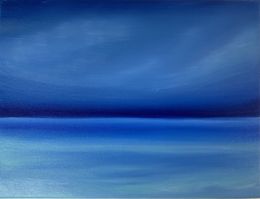 Painting, Summer seascape - skyline, water, sunset, ocean, Nataliia Krykun