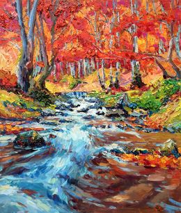 Painting, Autumn river, Evgeny Chernyakovsky