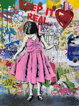 Painting, Beautiful Girl - Follow your Dreams (Pink), Mr Brainwash