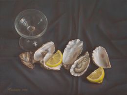 Painting, Oysters in Etretat, Irina Trushkova