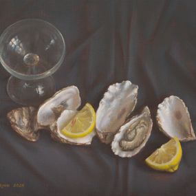 Painting, Oysters in Etretat, Irina Trushkova