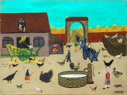 Painting, La ferme, André Demonchy